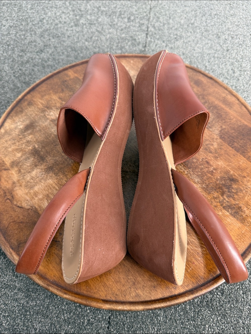 Reaction Kenneth Cole Sandals Wm 11 Fine Glass Brown Faux Leather Slingback - Picture 6 of 12